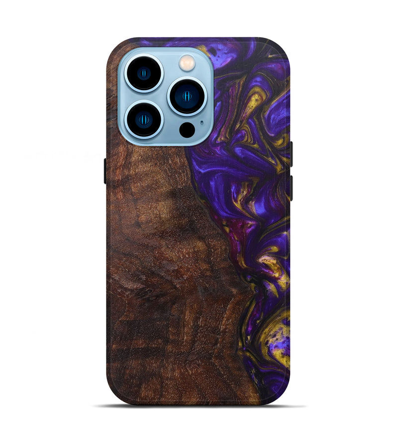 iPhone 14 Pro Wood+Resin Live Edge Phone Case - Coursey (Purple, 597039)