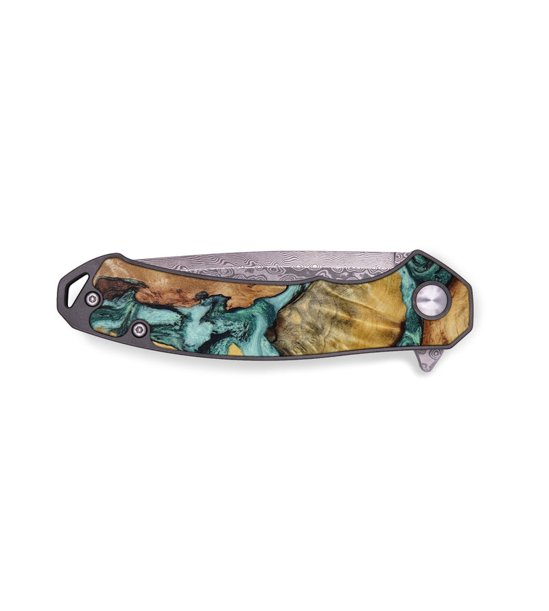 EDC Wood+Resin Pocket Knife - Clifford (Green, 648377)