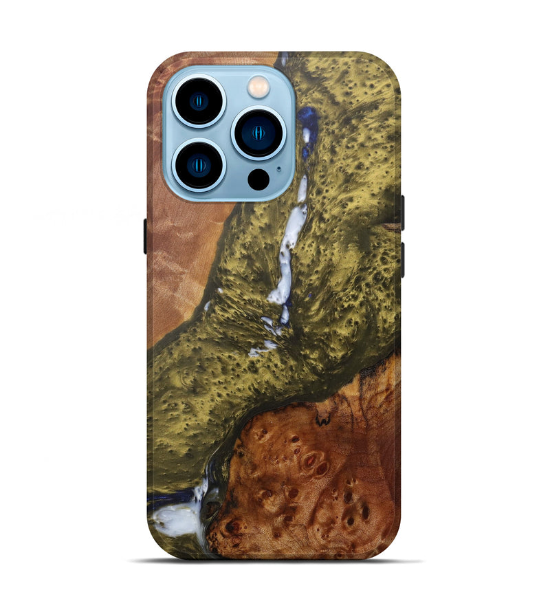 iPhone 14 Pro Wood+Resin Live Edge Phone Case - Spence (Metallic, 597392)