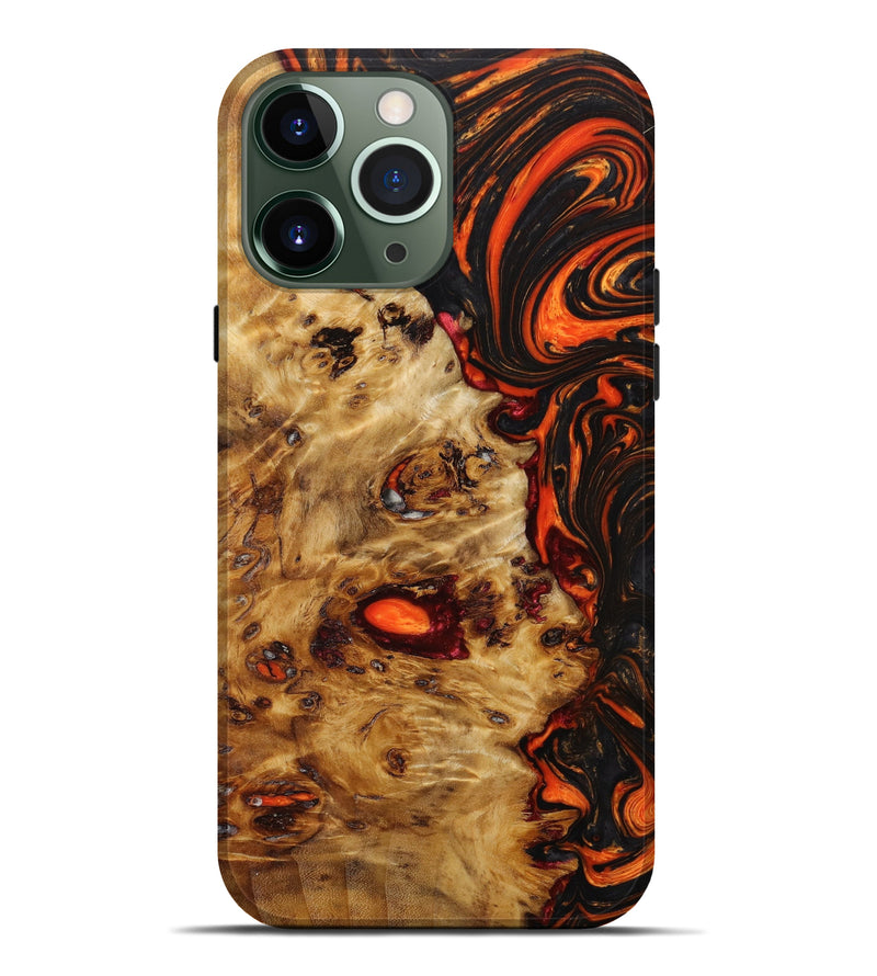 iPhone 13 Pro Max Wood+Resin Live Edge Phone Case - Iker (Red, 642820)