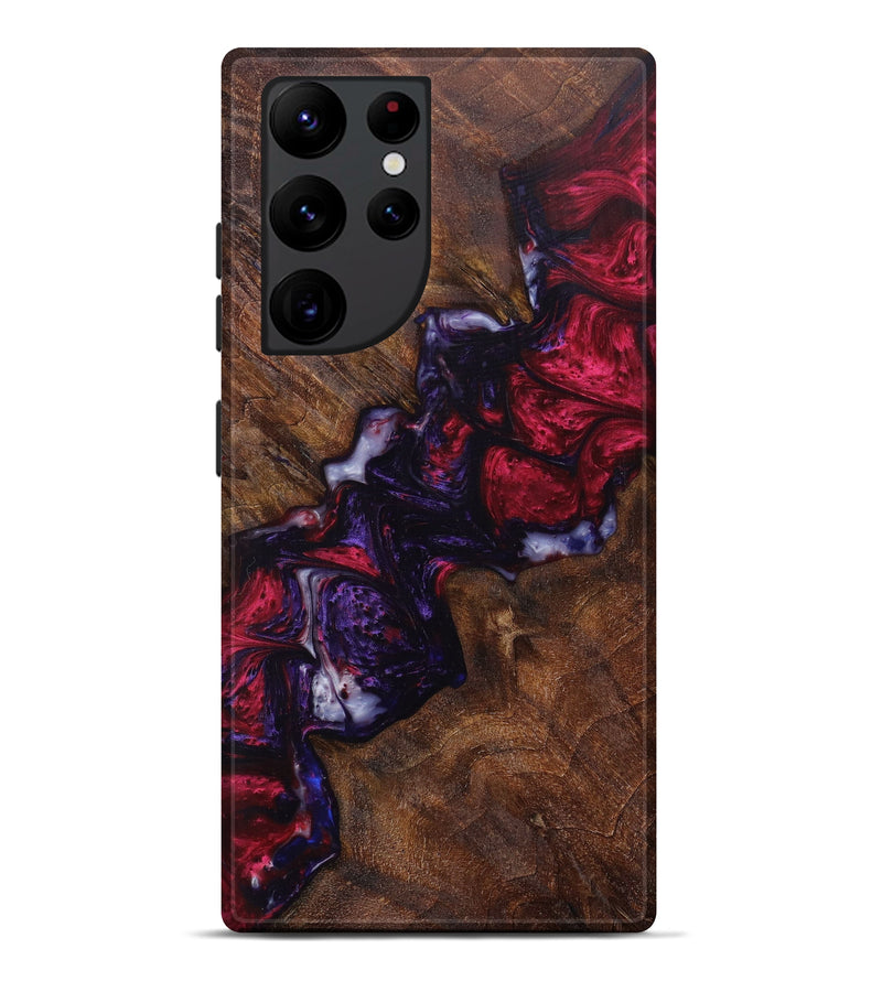 Galaxy S22 Ultra Wood+Resin Live Edge Phone Case - Sebastian (Dark Red, 615801)