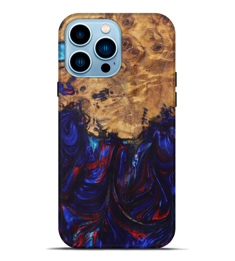 iPhone 14 Pro Max Wood+Resin Live Edge Phone Case - Laney (Dark Blue, 605567)