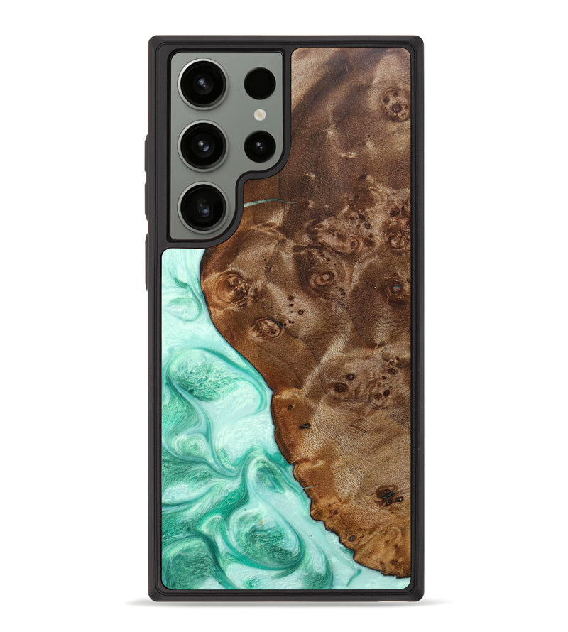 Galaxy S23 Ultra Wood+Resin Phone Case - Stoney (Green, 629584)