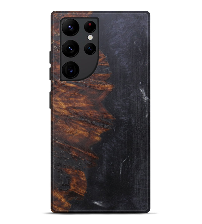 Galaxy S22 Ultra Wood+Resin Live Edge Phone Case - Irma (Pure Black, 595492)