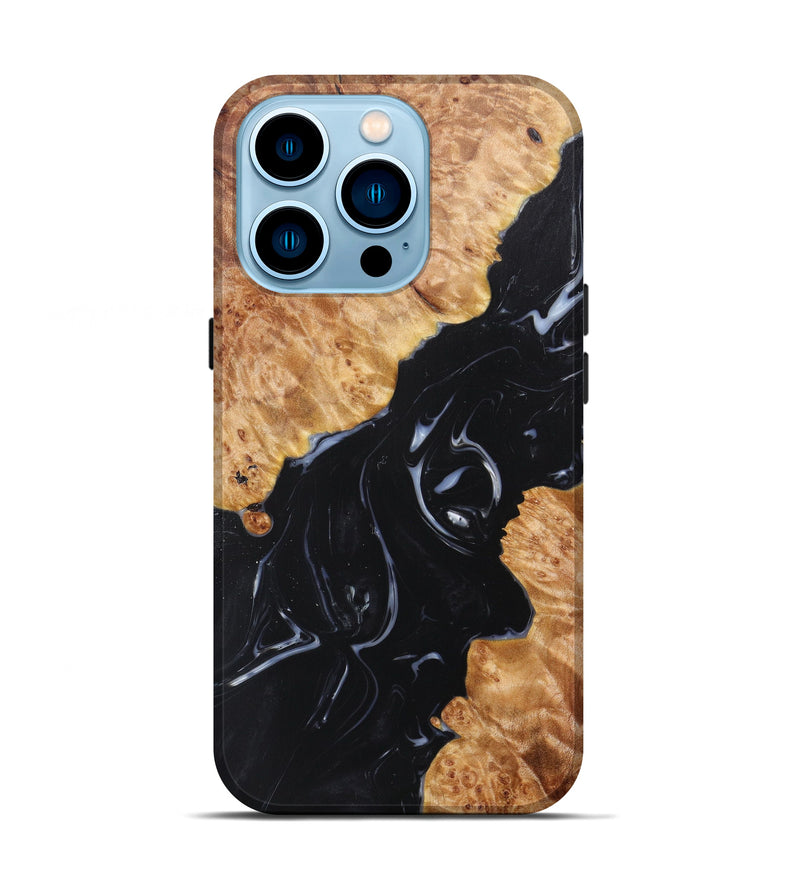 iPhone 14 Pro Wood+Resin Live Edge Phone Case - Ki (Black & White, 605680)