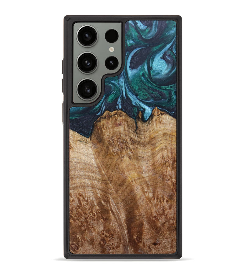 Galaxy S23 Ultra Wood+Resin Phone Case - Cade (Green, 628839)