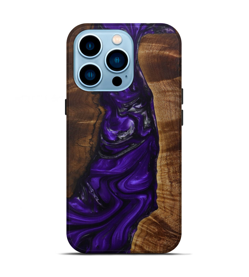 iPhone 14 Pro Wood+Resin Live Edge Phone Case - Dolly (Purple, 586273)