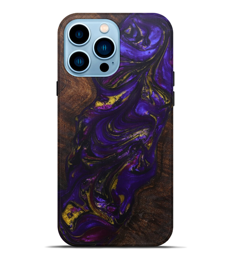 iPhone 14 Pro Max Wood+Resin Live Edge Phone Case - Gio (Purple, 599172)