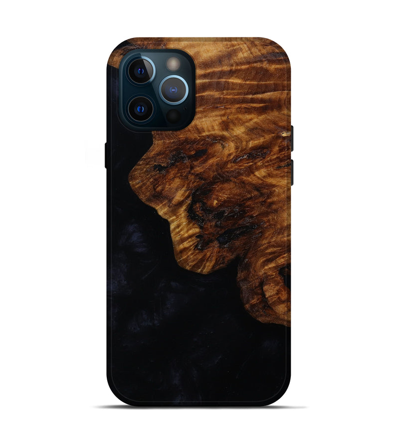 iPhone 12 Pro Wood+Resin Live Edge Phone Case - Robert (Black & White, 647242)