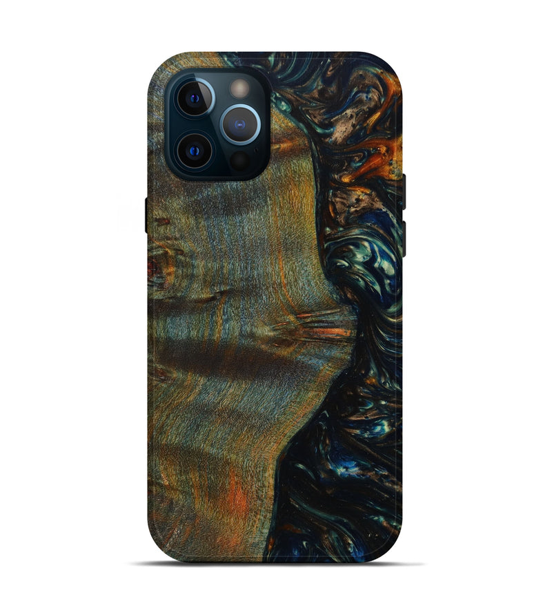 iPhone 12 Pro Wood+Resin Live Edge Phone Case - Joyce (Green, 633175)