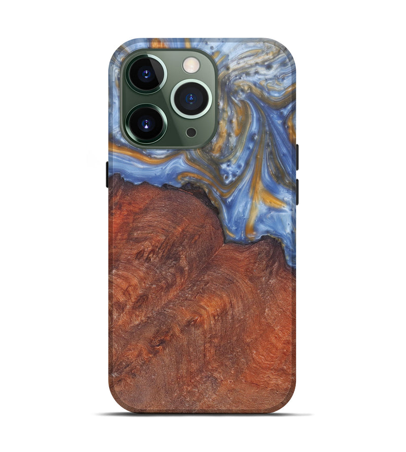 iPhone 13 Pro Wood+Resin Live Edge Phone Case - Cordelie (Light Blue, 594800)