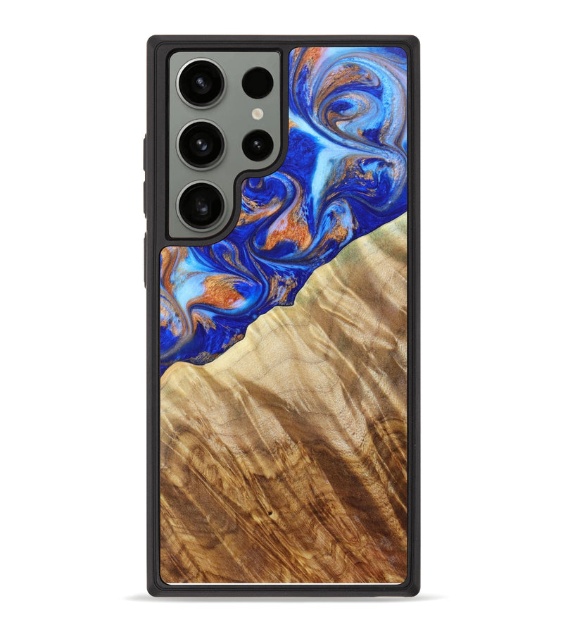 Galaxy S23 Ultra Wood+Resin Phone Case - Bette (Blue, 624197)