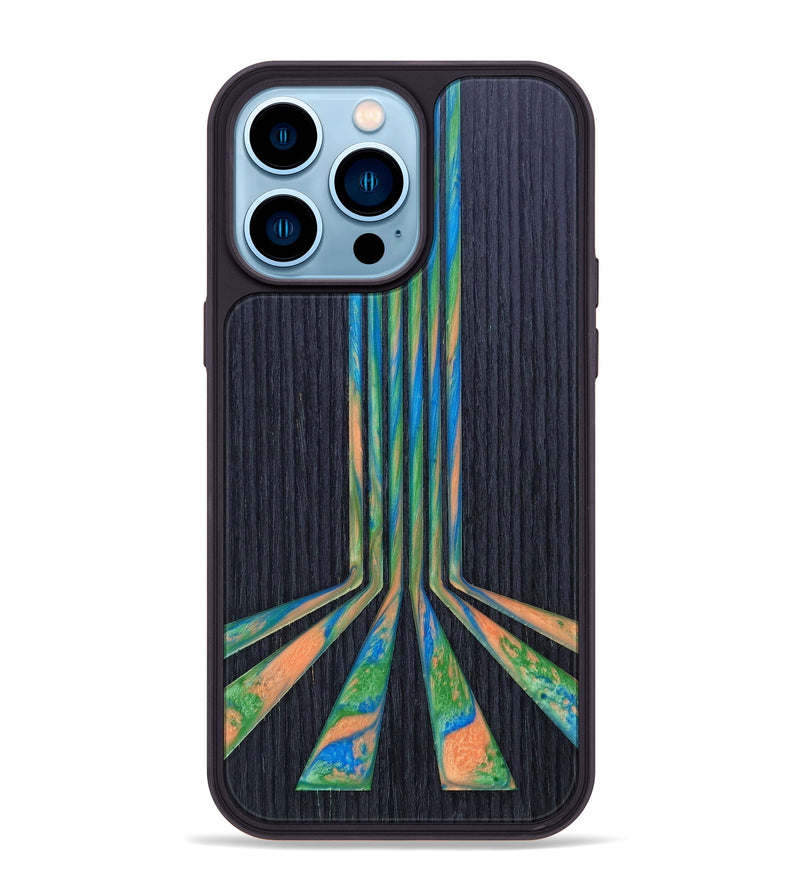 iPhone 14 Pro Max Wood+Resin Phone Case - Xavier (Retro, 634812)