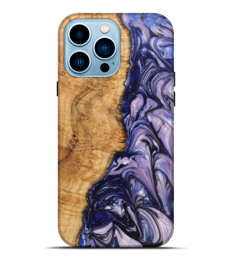 iPhone 14 Pro Max Wood+Resin Live Edge Phone Case - Amiah (Artist Pick, 616701)