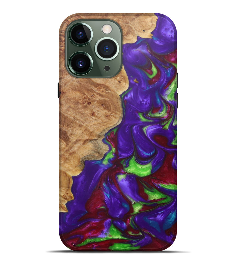 iPhone 13 Pro Max Wood+Resin Live Edge Phone Case - Hestia (Purple, 600151)