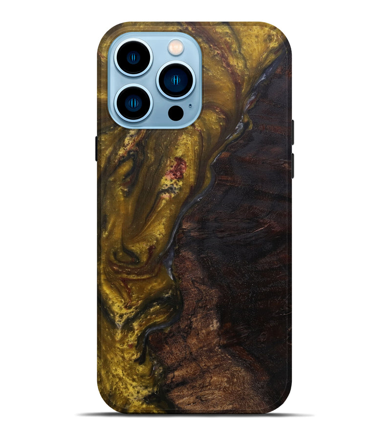 iPhone 14 Pro Max Wood+Resin Live Edge Phone Case - Aura (Metallic, 585192)