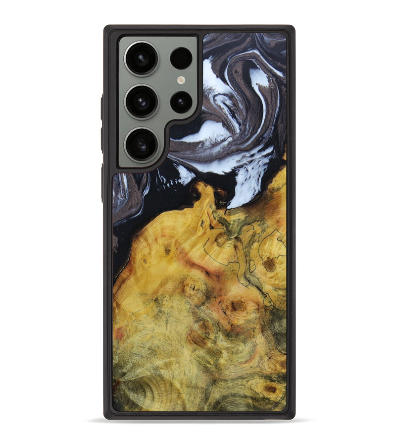 Galaxy S23 Ultra Wood+Resin Phone Case - Leota (Black & White, 623300)
