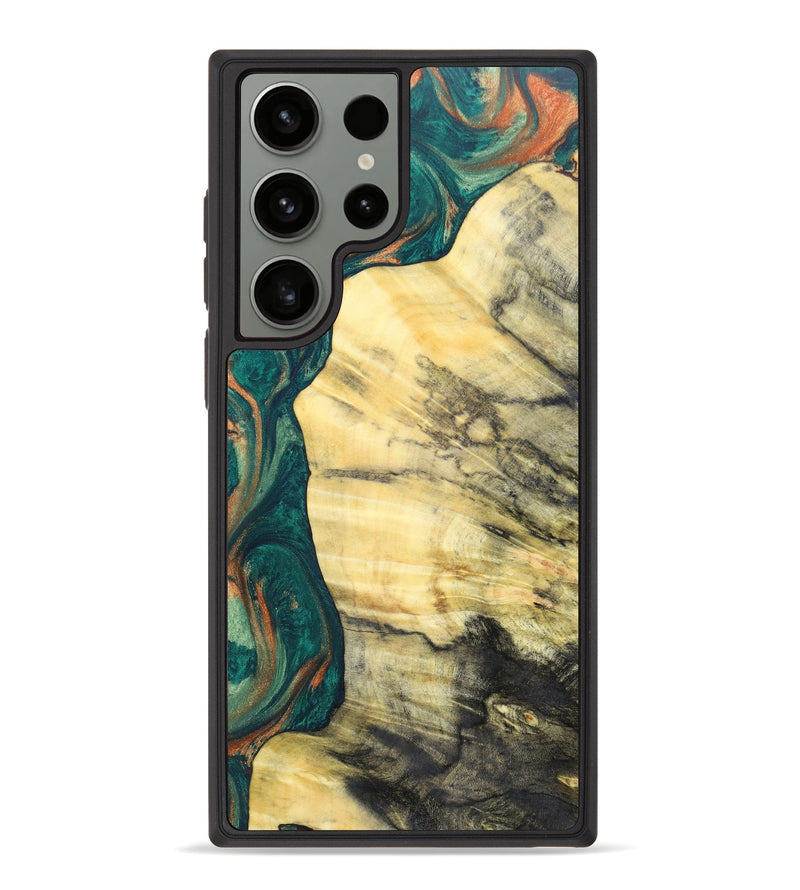 Galaxy S23 Ultra Wood+Resin Phone Case - Noel (Green, 629154)