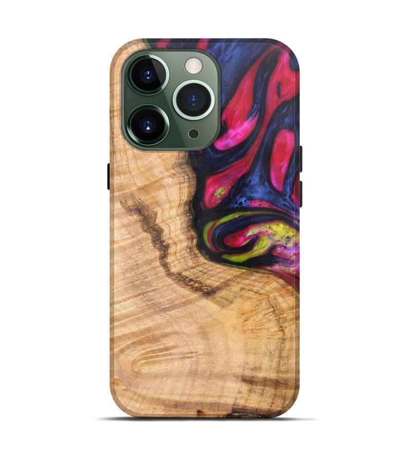 iPhone 13 Pro Wood+Resin Live Edge Phone Case - Taryn (Blue, 615813)