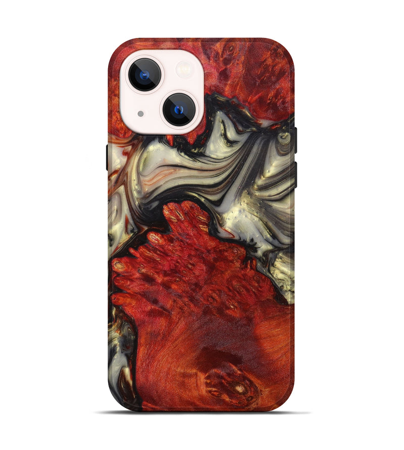 iPhone 14 Wood+Resin Live Edge Phone Case - Randal (Red, 624331)