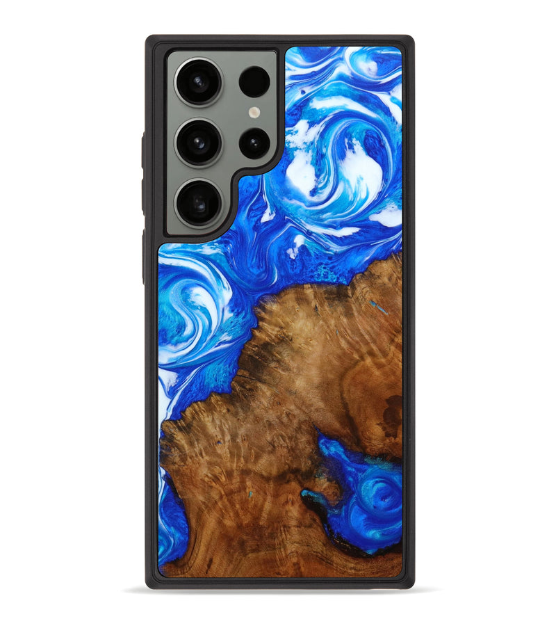 Galaxy S23 Ultra Wood+Resin Phone Case - Olivia (Blue, 642224)