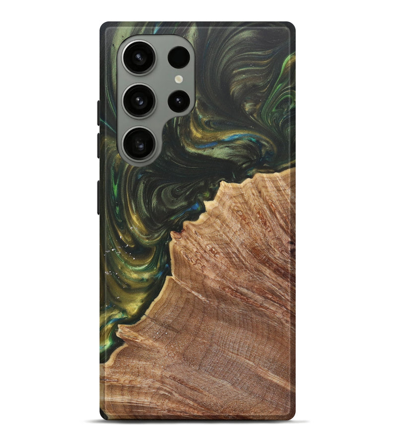 Galaxy S23 Ultra Wood+Resin Live Edge Phone Case - Blanca (Green, 623563)