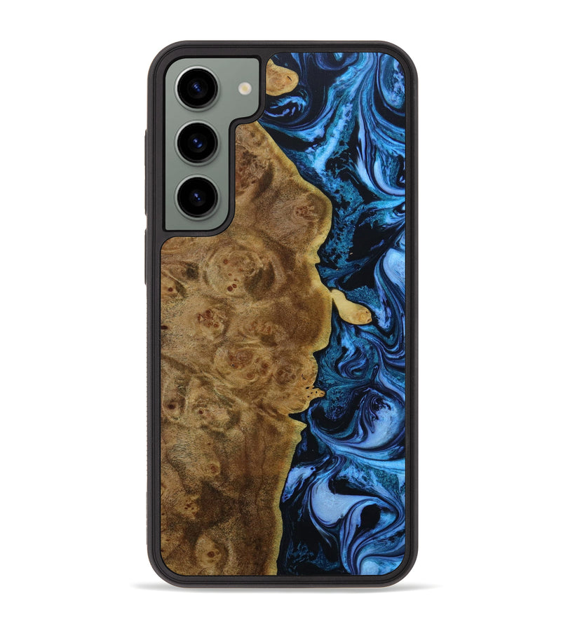 Galaxy S23 Plus Wood+Resin Phone Case - Miracle (Blue, 648646)