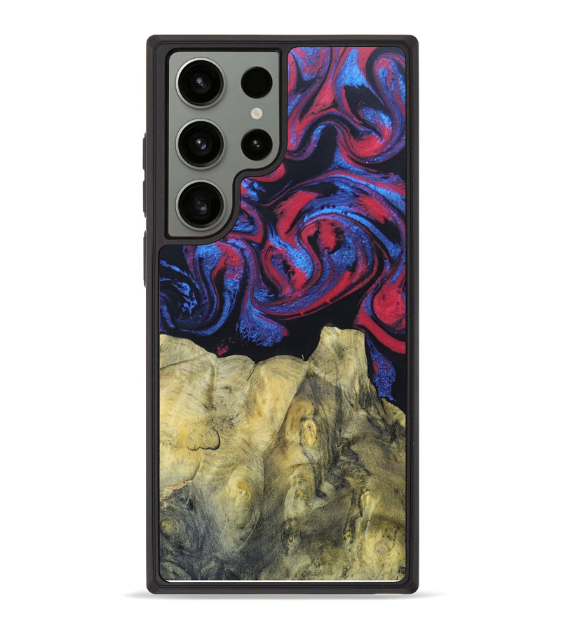 Galaxy S23 Ultra Wood+Resin Phone Case - Florine (Blue, 625316)