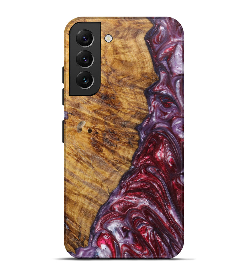 Galaxy S22 Plus Wood+Resin Live Edge Phone Case - Darrion (Dark Red, 616837)