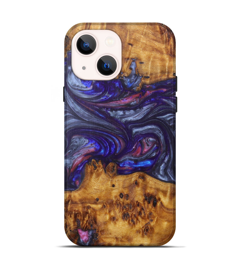 iPhone 13 Wood+Resin Live Edge Phone Case - Angelika (Purple, 606506)
