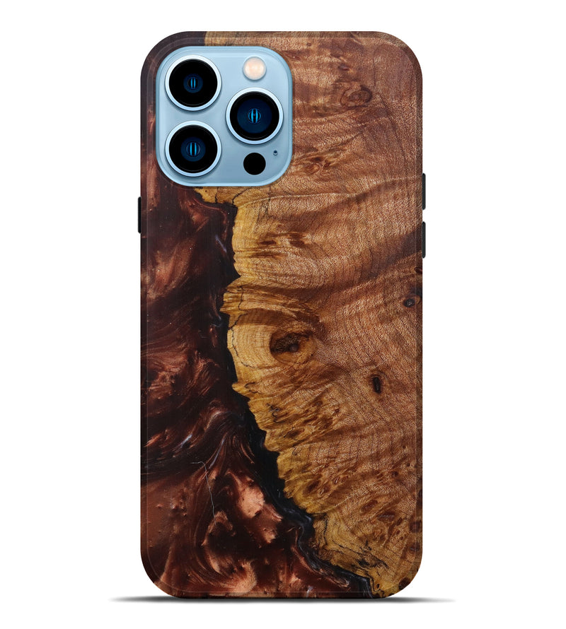 iPhone 14 Pro Max Wood+Resin Live Edge Phone Case - Carmon (Metallic, 597278)