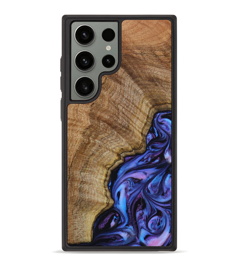 Galaxy S23 Ultra Wood+Resin Phone Case - Patricia (Purple, 645462)