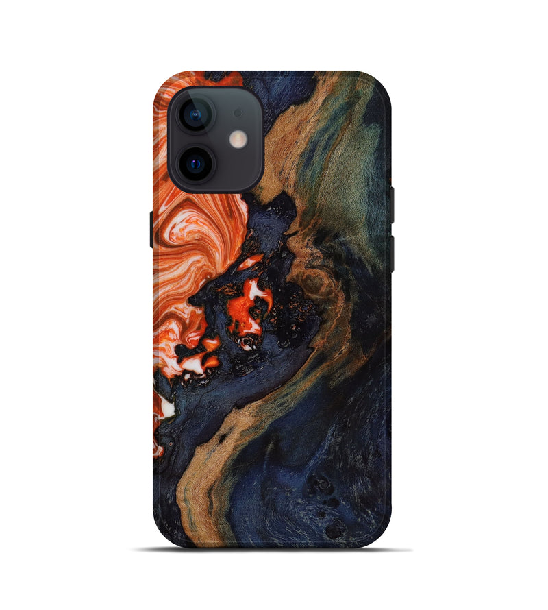 iPhone 12 mini Wood+Resin Live Edge Phone Case - Alivia (Red, 647640)