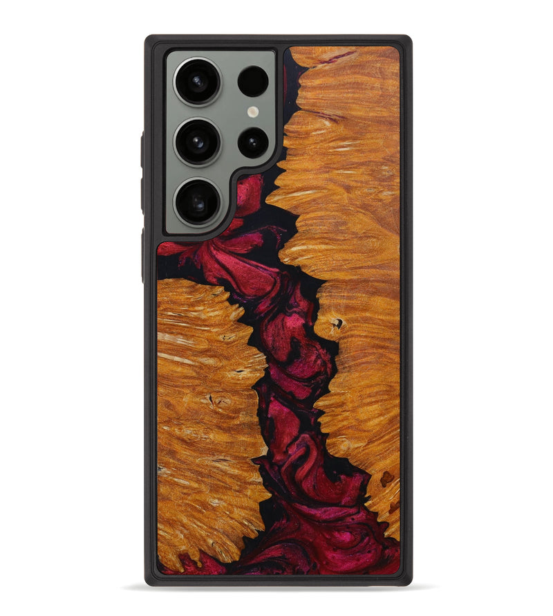 Galaxy S23 Ultra Wood+Resin Phone Case - Lonnie (Red, 641380)