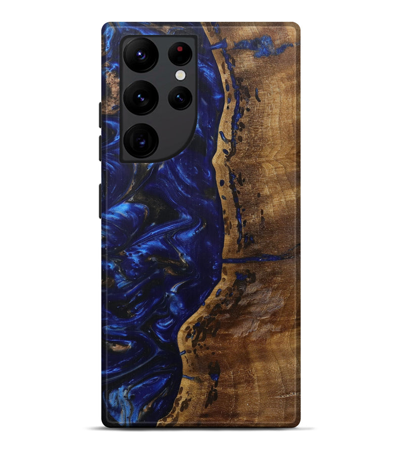 Galaxy S22 Ultra Wood+Resin Live Edge Phone Case - Drucie (Dark Blue, 600174)