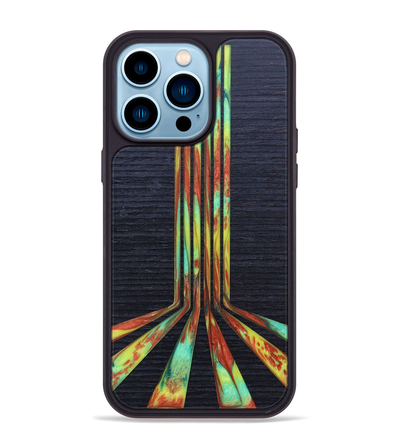 iPhone 14 Pro Max Wood+Resin Phone Case - Jacquelyn (Retro, 634755)