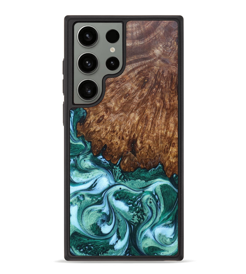 Galaxy S23 Ultra Wood+Resin Phone Case - Quinton (Green, 628604)