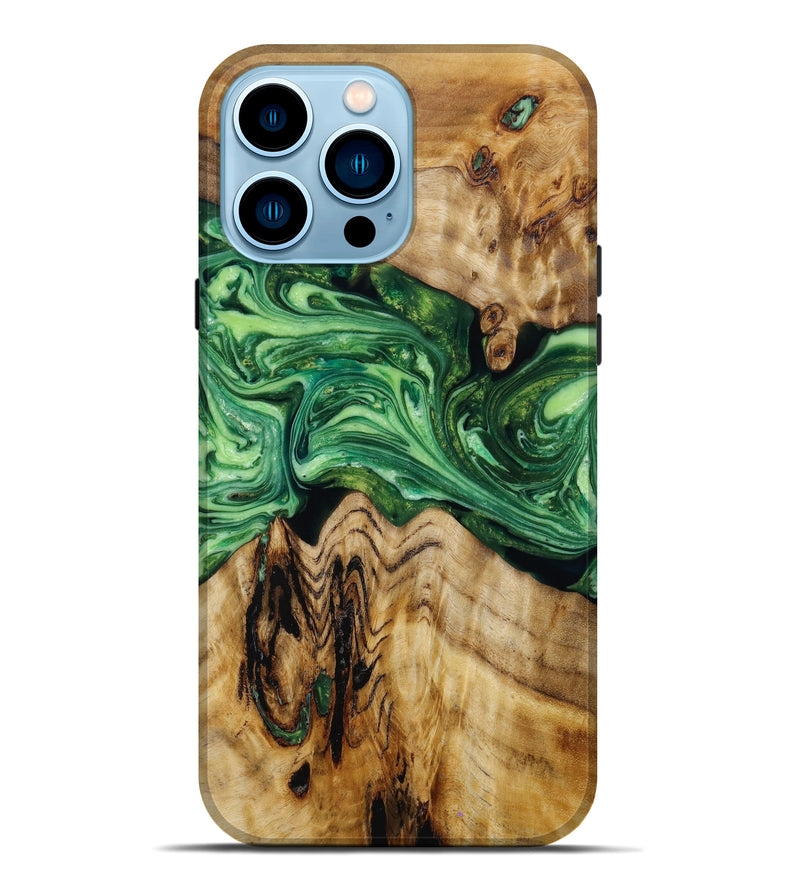 iPhone 14 Pro Max Wood+Resin Live Edge Phone Case - Shari (Artist Pick, 647252)