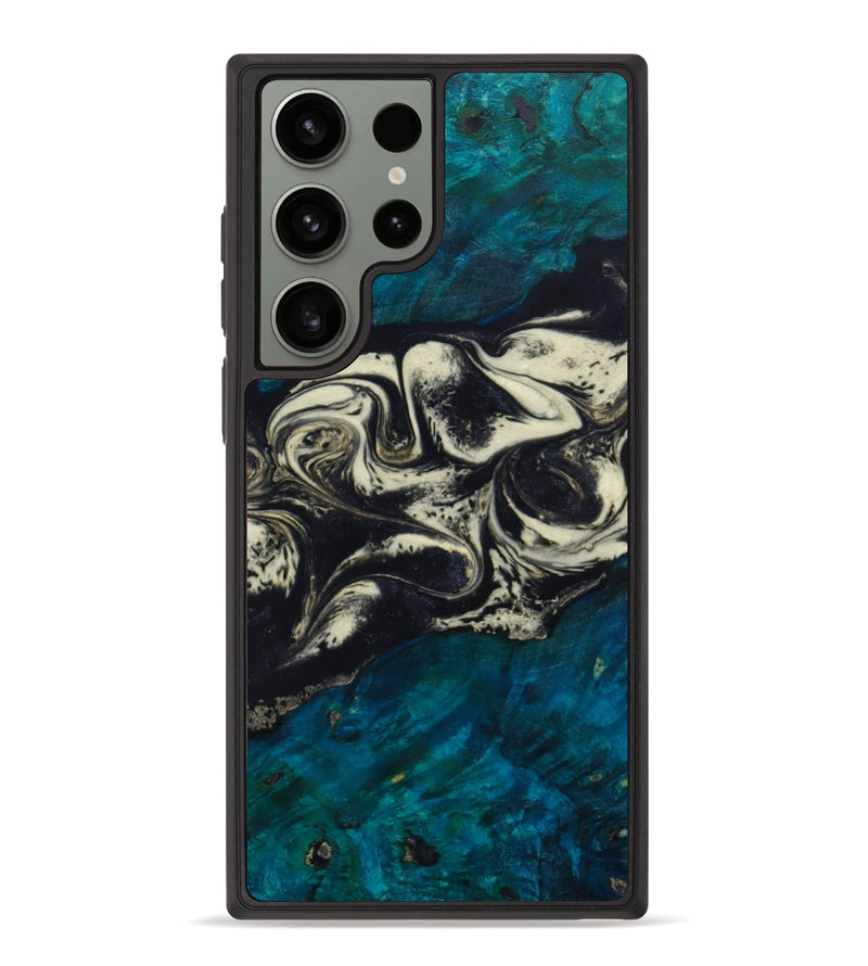 Galaxy S23 Ultra Wood+Resin Phone Case - Dave (Black & White, 644038)