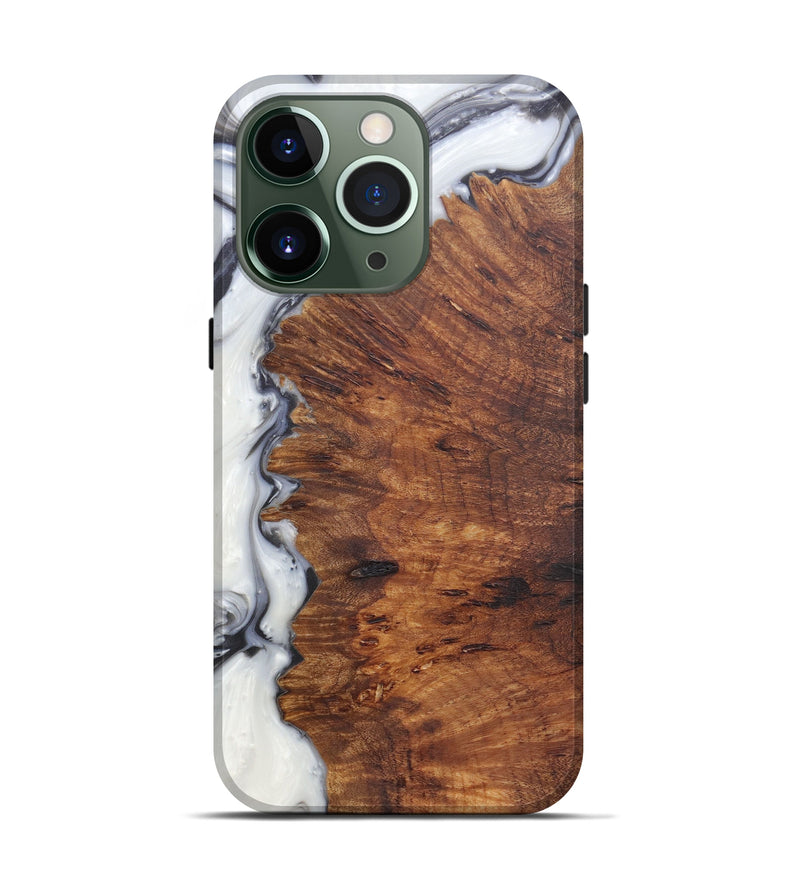 iPhone 13 Pro Wood+Resin Live Edge Phone Case - Onge (Black & White, 574862)