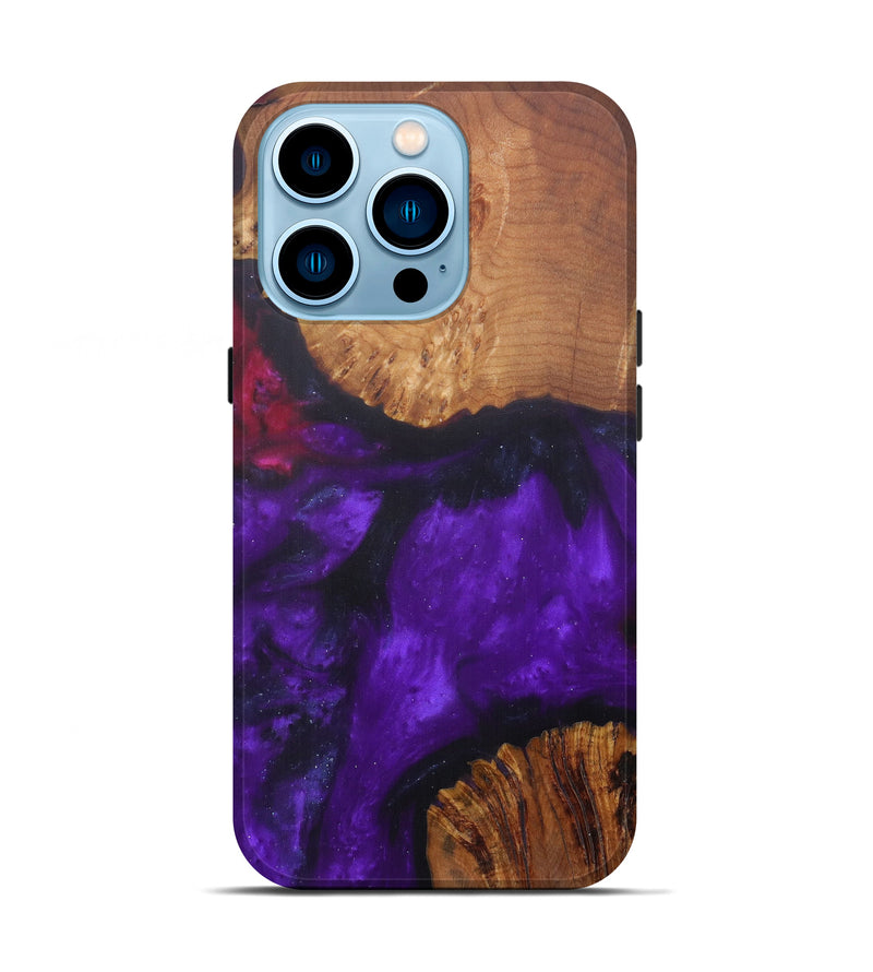 iPhone 14 Pro Wood+Resin Live Edge Phone Case - Cornelis (Purple, 592512)