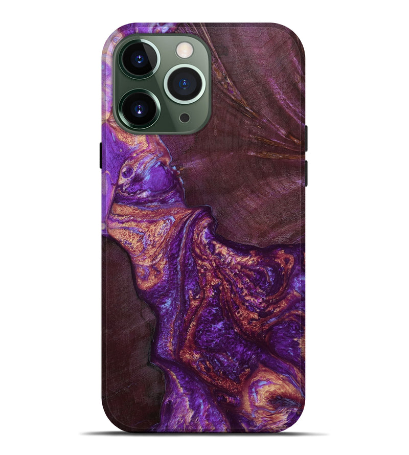 iPhone 13 Pro Max Wood+Resin Live Edge Phone Case - Ximena (Purple, 638978)