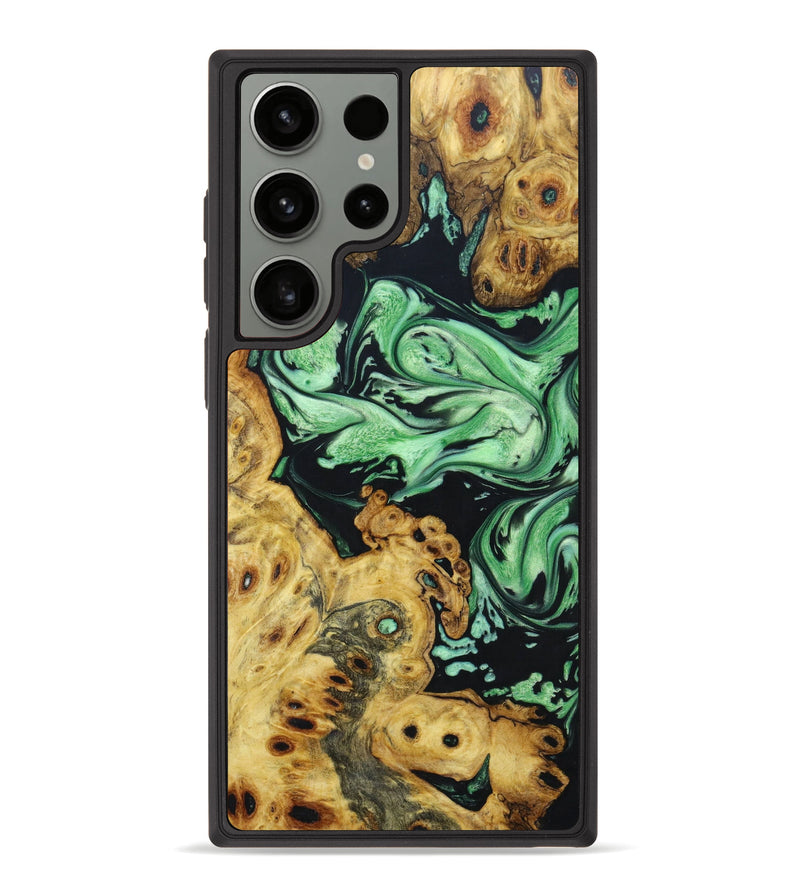 Galaxy S23 Ultra Wood+Resin Phone Case - Diane (Green, 640067)