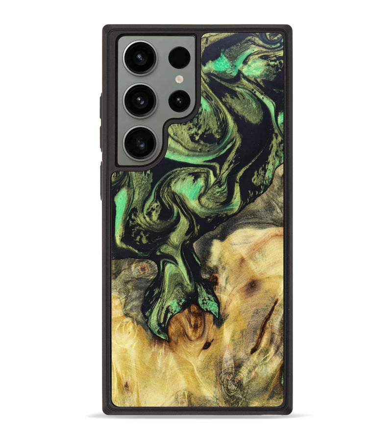 Galaxy S23 Ultra Wood+Resin Phone Case - Gaven (Green, 626198)
