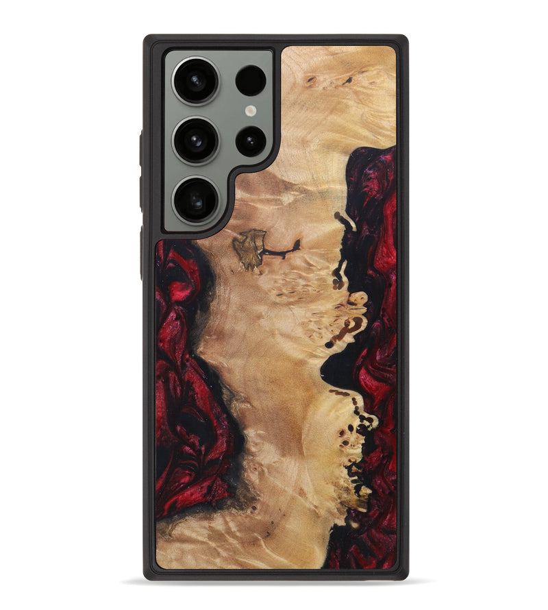 Galaxy S23 Ultra Wood+Resin Phone Case - Clover (Red, 621874)
