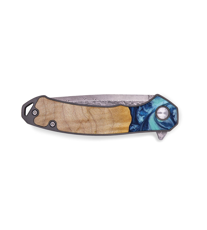 EDC Wood+Resin Pocket Knife - Arnold (Blue, 644173)