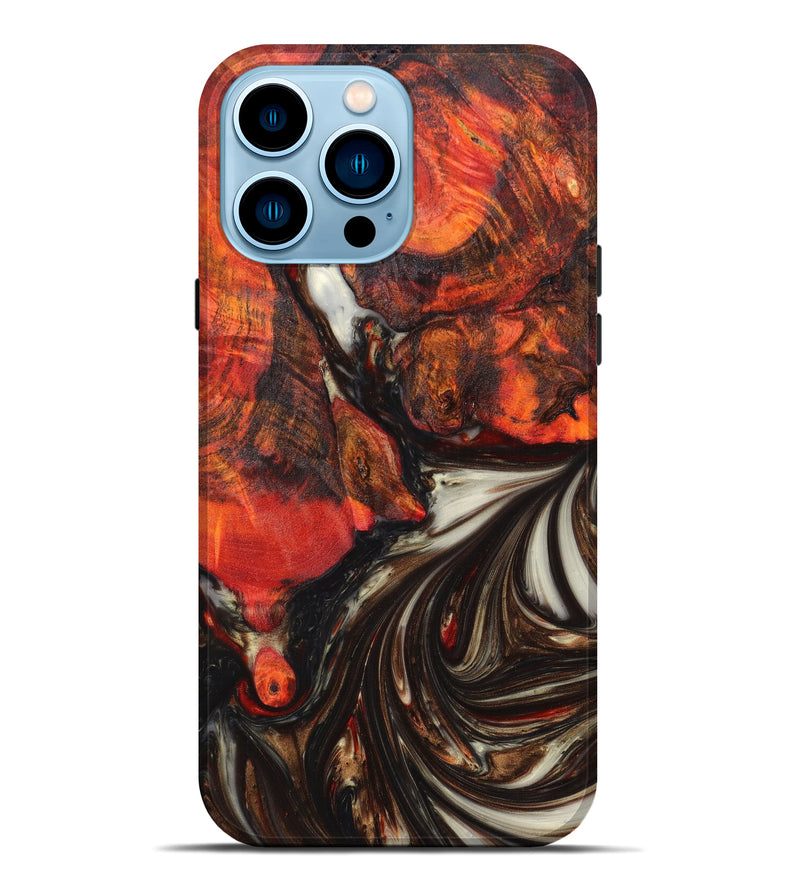 iPhone 14 Pro Max Wood+Resin Live Edge Phone Case - Lavern (Red, 630437)