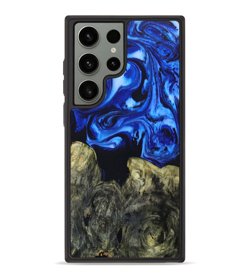 Galaxy S23 Ultra Wood+Resin Phone Case - Jackie (Blue, 640888)