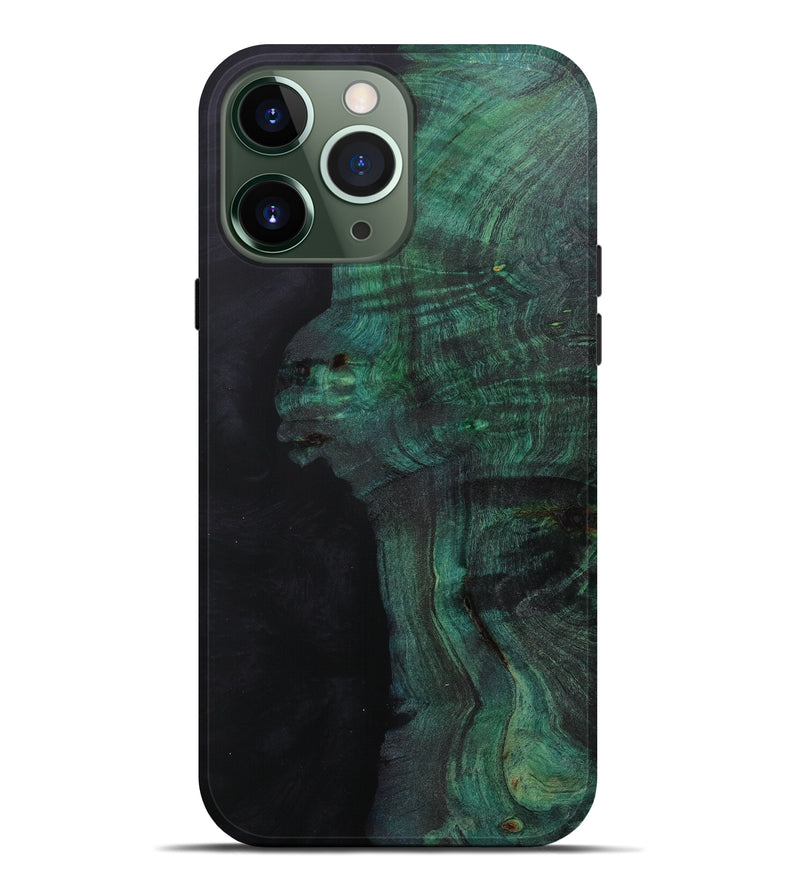 iPhone 13 Pro Max Wood+Resin Live Edge Phone Case - Desmond (Pure Black, 619481)