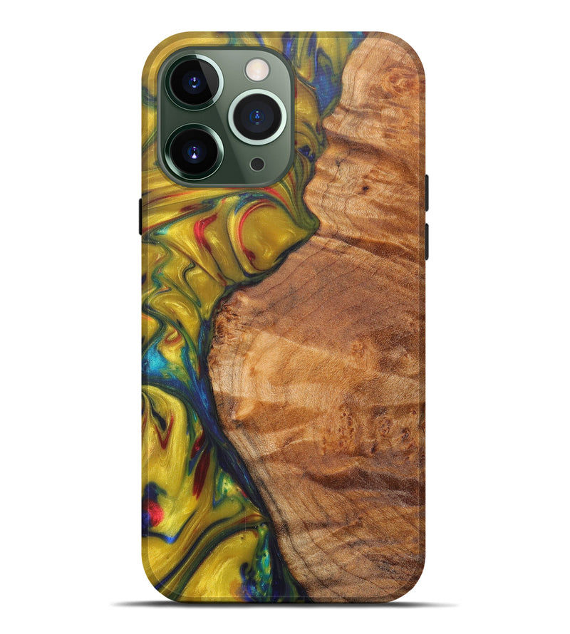 iPhone 13 Pro Max Wood+Resin Live Edge Phone Case - Janay (Metallic, 615815)